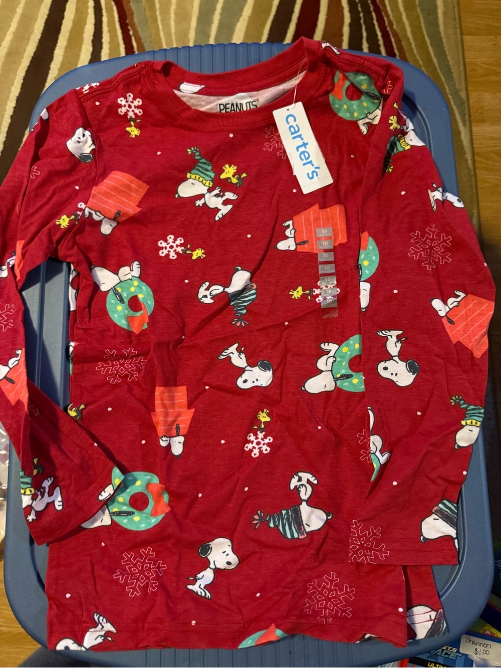 Carter's Red Snoopy Holiday Long-Sleeve Tee